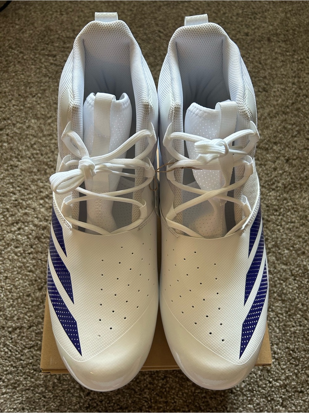SM Adizero Chaos 2E White Football Cleats